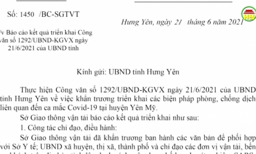 Yêu cầu các đơn vị kinh doanh vận tải thực hiện nghiêm quy định về phòng, chống dịch COVID-19
