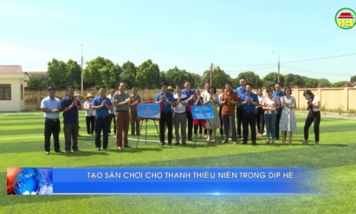 Khánh thành công trình thanh niên, sân bóng đá tại trường tiểu học Cương Chính