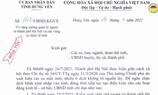 Hưng Yên: Siết chặt kiểm soát các cửa ngõ vào tỉnh