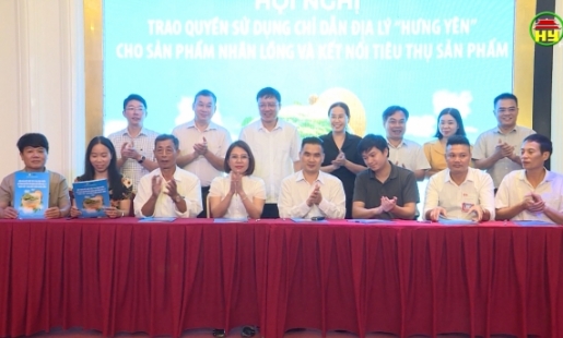 Trao quyền sử dụng chỉ dẫn địa lý Hưng Yên  và kết nối tiêu thụ nhãn