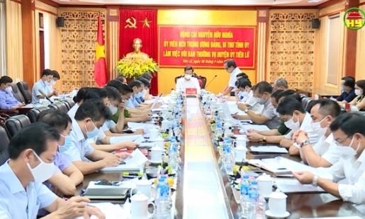 Bí thư Tỉnh ủy làm việc với BTV huyện ủy Tiên Lữ
