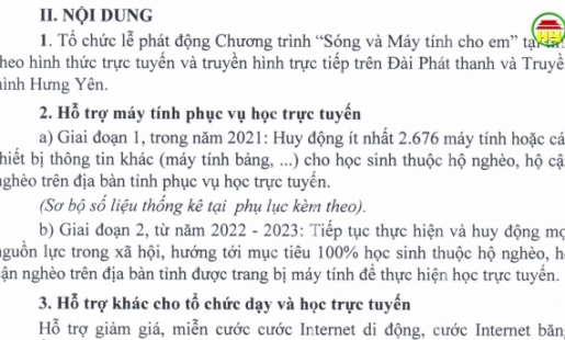 Hưng Yên triển khai chương trình “Sóng và máy tính cho em”