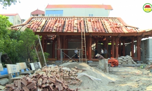 Huyện Yên Mỹ huy động mọi nguồn lực tu sửa công trình văn hoá