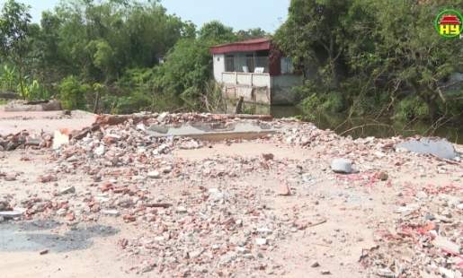 Kim Động giải tỏa nhiều vi phạm công trình thủy lợi