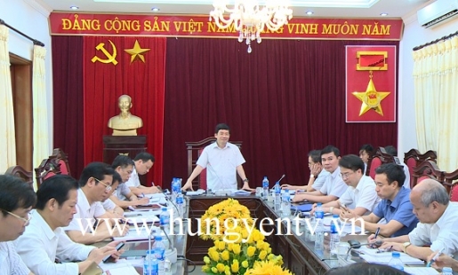 PBT Thường trực Tỉnh ủy Nguyễn Duy Hưng làm việc với BTV Huyện ủy Ân Thi