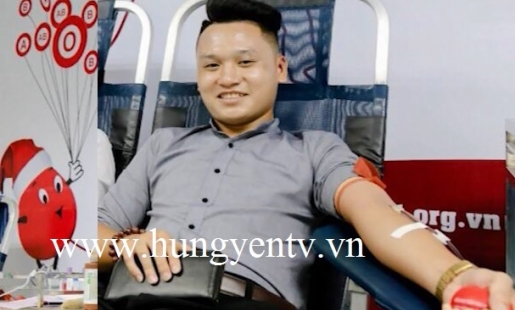 Anh Nguyễn Thế Hoàng ở Khoái Châu 25 lần hiến máu tình nguyện