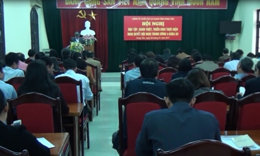 Đảng ủy Khối các cơ quan tỉnh học tập, quán triệt Nghị quyết Hội nghị trung ương 4
