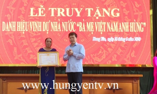 Truy tặng danh hiệu Mẹ Việt Nam Anh hùng tại xã Dương Quang, TX Mỹ Hào